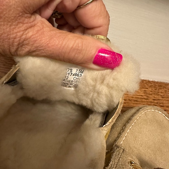 Sperry Top-Sider 7.5M Natural Color Leather/Genuine Sherpa Lined Boat Shoe - Picture 5 of 7